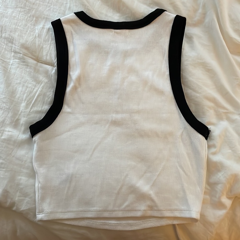 Garage - white new orleans cropped muscle tank - Picture 2 of 3